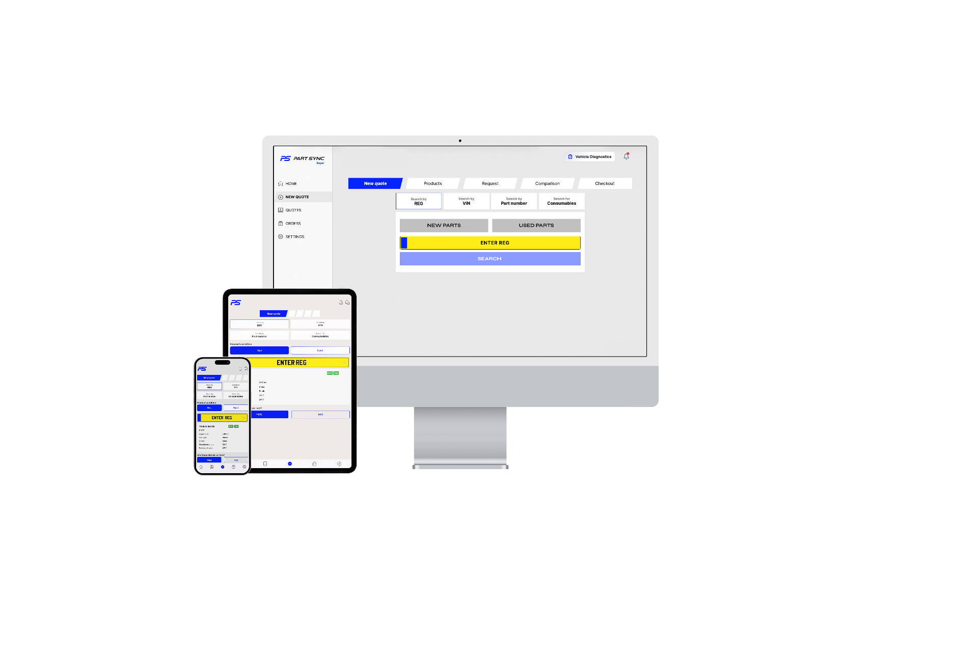 Part Sync mobile app interface